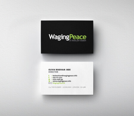 Waging Peace business cards